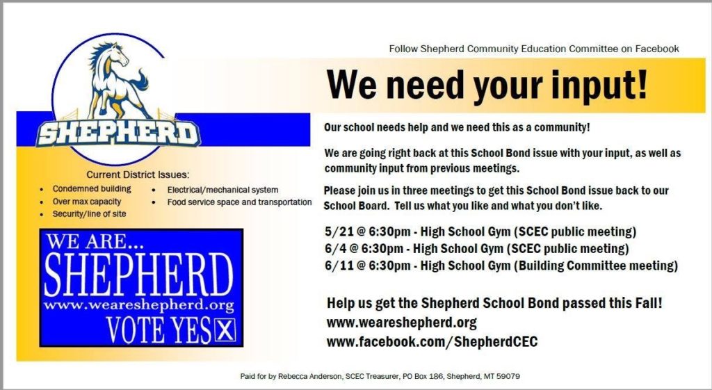 Shepherd schools looking for community input before reintroducing bond